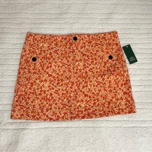 Wild Fable Orange Floral Boho High Rise Mini Skirt BNWT